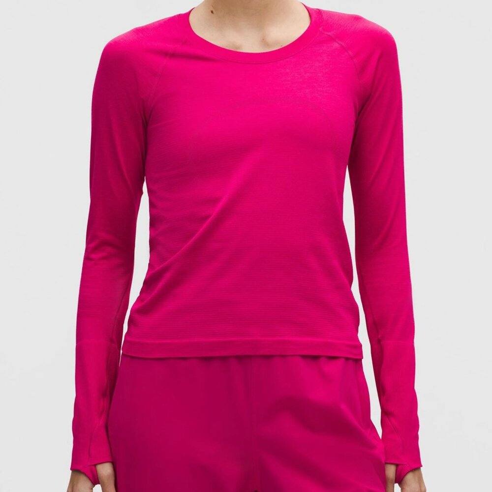 Swiftly Tech Long-Sleeve Shirt 2.0 Waist Length | Ripened Raspberry | Size 18